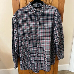 Eddie Bauer Red White long  Sleeve button down Shirt